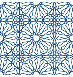 Blue islamic pattern seamless arabic geometric Vector Image