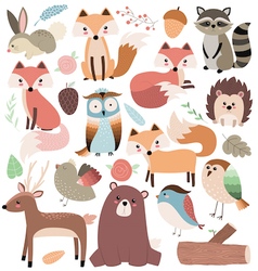 Woodland tribal animals and forest design elements