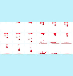 Pixel art blood splatter animation Royalty Free Vector Image
