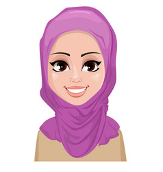 Face expression of arabic woman - happy Royalty Free Vector