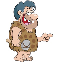 Cartoon caveman with a sign Royalty Free Vector Image