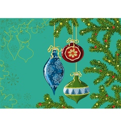 Colorful christmas balls with snowflakes hanging Vector Image