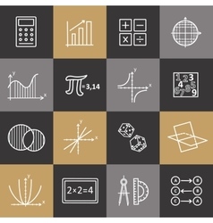 Mathematics icon set in thin line style Royalty Free Vector