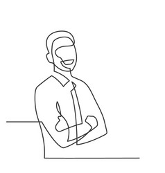 Continuous one line drawing standing man Vector Image