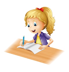 Cartoon Student Writing Royalty Free Vector Image