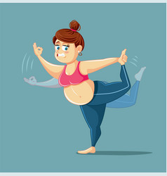 Beautiful plus size curvy woman in vrikshasana Vector Image