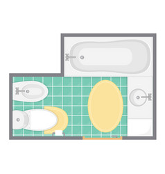Bathroom interior top view Royalty Free Vector Image