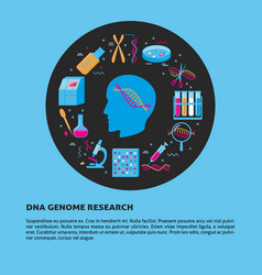 Dna genome research banner template in flat style Vector Image