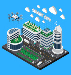 Smart city infrastructure isometric poster Vector Image