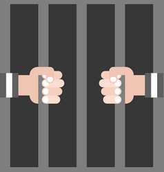 Sad Prisoner Behind Bars Royalty Free Vector Image