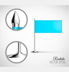 White table flag mockup realistic style Royalty Free Vector