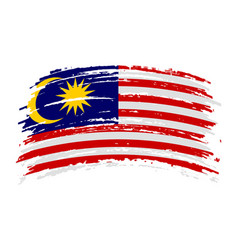 Flag of malaysia grunge abstract brush stroke Vector Image