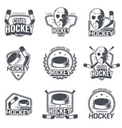 Hockey badge design set Royalty Free Vector Image