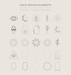 Collection hand drawn logo element frames Vector Image