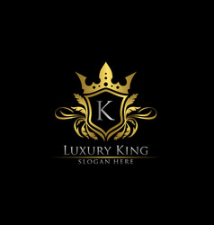 Luxury King A Letter Gold Logo Golden A Classic Vector Image