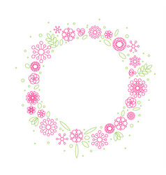 Minimalist Floral Background Heart Frame Vector Image