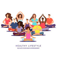 Girls yoga class Royalty Free Vector Image - VectorStock