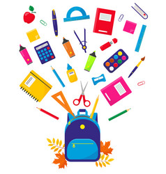 School backpack Royalty Free Vector Image - VectorStock