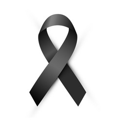 Black ribbon mourning symbol isolated Royalty Free Vector