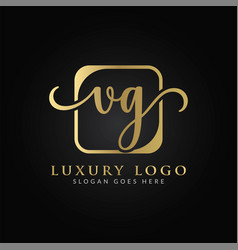 Creative letter vg logo template with gold Vector Image