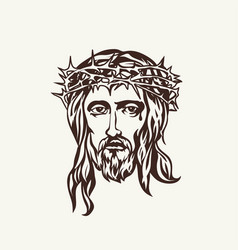 Face Of The Lord And Savior Jesus Christ Vector Image