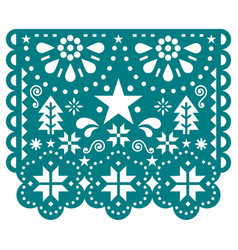 Mexican paper decorations - papel picado Vector Image