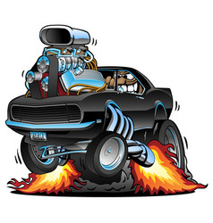 Hot rod powerful engine with smoke Royalty Free Vector Image