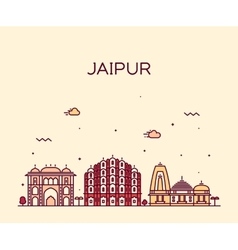 Jaipur skyline rajasthan india city linear Vector Image