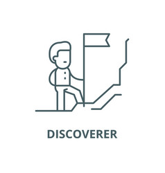 Discoverer line icon concept Royalty Free Vector Image