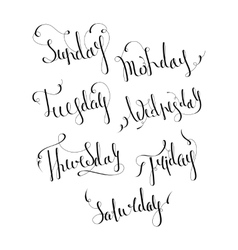 Hand drawn lettering days week Royalty Free Vector Image