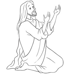 Jesus Kneeling Vector Images Over 340
