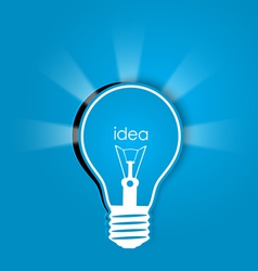 Creative idea bulb banner on yellow background Vector Image