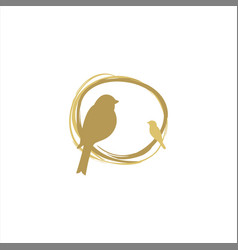 Bird nest logo design Royalty Free Vector Image