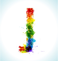 Gradient splashes font Royalty Free Vector Image
