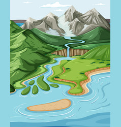 Nature scene with moutains in background Vector Image