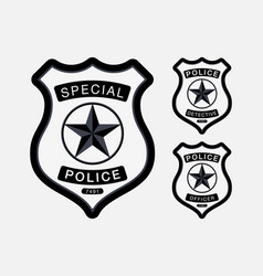 Police badge simple monochrome sign Royalty Free Vector