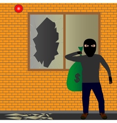 Cartoon image of burglar with loot bag Royalty Free Vector