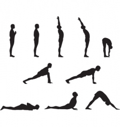 Yoga and meditation silhouettes Royalty Free Vector Image