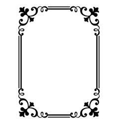 Calligraphy penmanship curly baroque frame black Vector Image