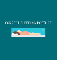 Cartoon correct sleeping body posture set Vector Image