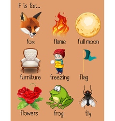 Many words begin with letter T Royalty Free Vector Image