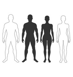 Human body icon outline Royalty Free Vector Image