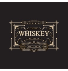 Whiskey label with old frames layered Royalty Free Vector