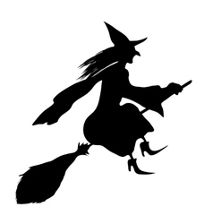 Cartoon witch broom isolated on white background Vector Image