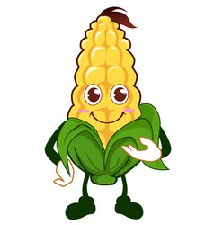 Corn cartoon character Royalty Free Vector Image