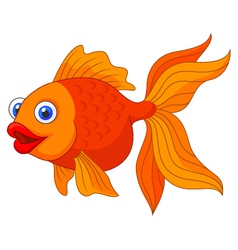 Cute golden fish cartoon Royalty Free Vector Image