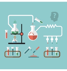 Chemistry research emblem template sketch Vector Image