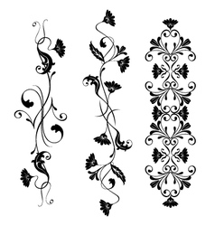 Set swirling decorative floral elements Royalty Free Vector
