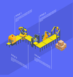 Factory isometric infographics Royalty Free Vector Image