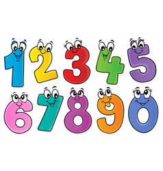 Cartoon numbers Royalty Free Vector Image - VectorStock